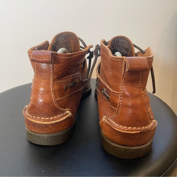 Sebago Chukka Hi Leather Boot Slip On Lace Up Shoe mens 8 brown loafer moccasin - Picture 4 of 8